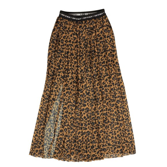 MARCELO BURLON Brown Leopard Graphic Print Skirt Size S $735